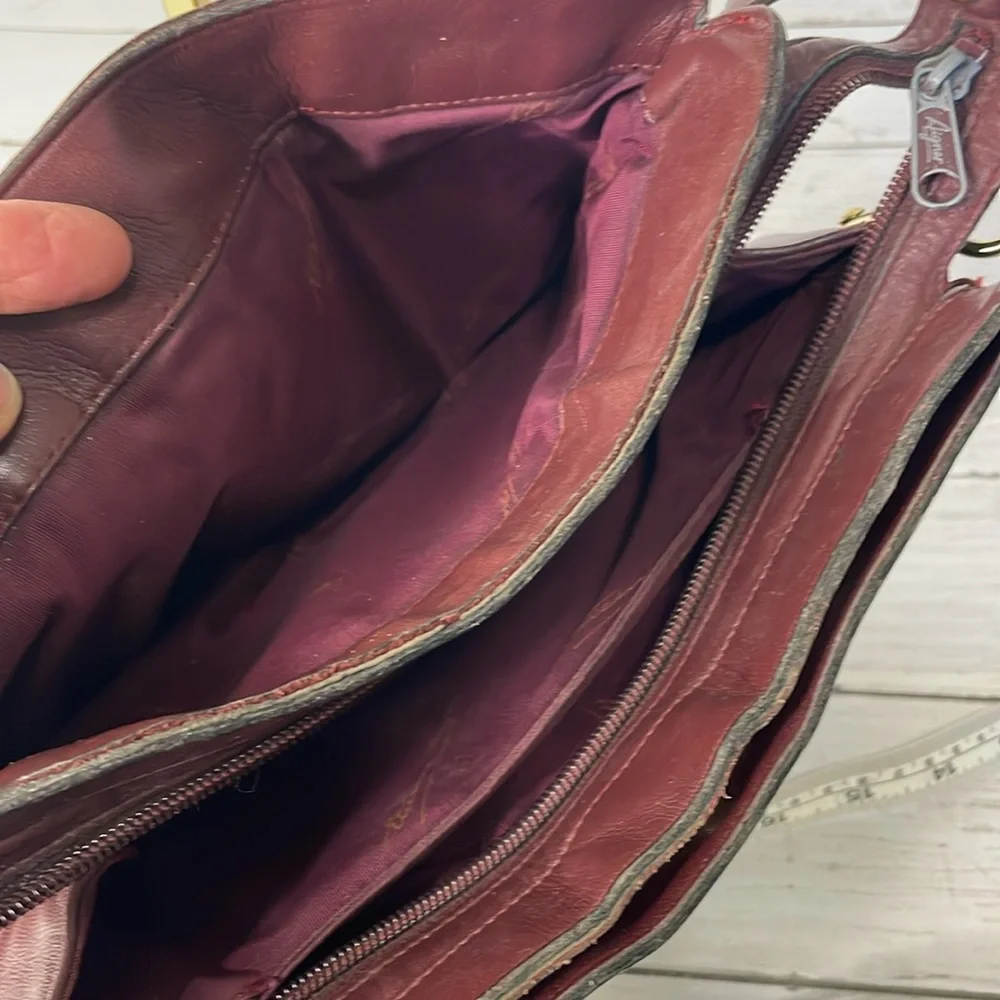 Etienne Aigner Vintage 1980's Oxblood/Burgundy Crossbody